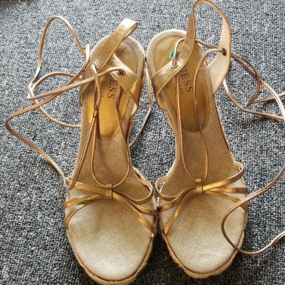 Lace up wedges